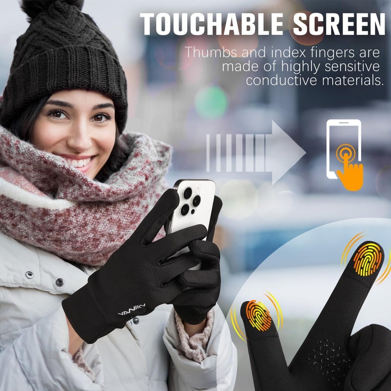 YANIKY Winter Gloves for Men Women: Windproof, Lightweight, Anti-Slip, Touch Screen, Sports Gloves for Running, Cycling, Driving, Hiking - Image 4